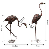 Set 2 Assorted Colour Rust Flamingos Statue 40x116cm V637-71639FLA