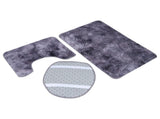 3Pcs Bathroom Rug Set Soft Non Slip Toilet Lid Cover Bath Mat Contour Rug Home DecorationPurple V1294-YM0901-3117200093712
