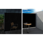 Instahut Side Awning Sun Shade Outdoor Retractable Privacy Screen 2X3M Black X2 AWN-B-SIDE-FC-200-BLACKX2