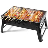 1 Piece Foldable Charcoal Grill with Carry Case, Heat-Resistant Portable BBQ for Camping, Hiking and V1189-LC-HW-00287