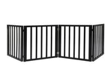 PaWz 4 Panels Wooden Pet Gate Dog Fence Black 600x 3MM PT1060-4-BK