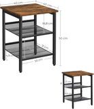 VASAGLE Side Table Set Nightstand Industrial Set of 2 Bedside Tables with Adjustable Mesh Shelves V227-9101402100314