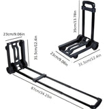 Folding Portable Cart Lightweight 1.3kg, Load Capacity 30kg, Silent Smooth Wheels, Essential Tool V1232-ZDSTC001