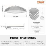 Fire Pit Spark Screen Round 30", Reinforced Heavy Duty Steel Metal Cover, Outdoor Firepit Lid, V952-HKWZ201BXGYXDX8F7V0