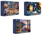 3 PCS 1000 Piece Jigsaw Puzzle for Adults Animal & Landscape Art Design, Stress Relief Brain Game V888-ELOSUNG50181