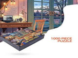 2 PCS 1000 Piece Jigsaw Puzzle for Adults Animal & Landscape Art Design, Stress Relief Brain Game V888-ELOSUNG50178