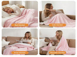 Giselle Electric Throw Rug Dual Side Fleece Flannel Heated Blanket Pink EB-C-THROW-RUG-DS-PK