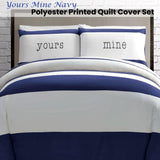 Big Sleep Yours Mine Navy Quilt Cover Set Double V442-HIN-QUILTCS-YOURSMINE-NAVY-DS