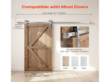 2000 mm Sliding Barn Door Hardware Kit for Single Sliding Barn Door Silver V952-HDSMDGDGDM2DHTNXT001V0