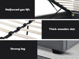 Artiss Bed Frame King Single Size Gas Lift Grey VILA BFRAME-E-VILA-KS-GY-ABC