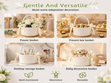 2Pcs Flower Girl Basket Set, Sturdy, Flexible and Comfortable Versatile Neutral Styling, for V1366-AZ2-W-15578