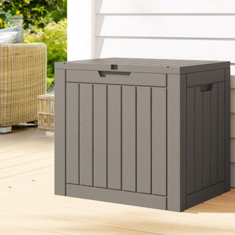 Gardeon Outdoor Storage Box 118L Container Lockable Garden Toy Tool Shed Grey OSB-C-118L-GR