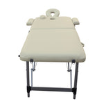 YES4HOMES 2 Fold Portable Aluminium Massage Table Massage Bed Beauty Therapy Beige V278-ALUM-FOLD2-60F-BE