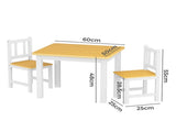 Bopeep Kids Table and Chairs Set Wooden 3PCS Study Play KD1173