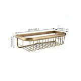 30cm Solid Copper Shower Basket Bath Soap Shampoo Storage Holder Wall Mount Bathroom Shelf V1294-YM0901-JY03090