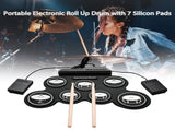 Portable Roll-Up Electronic Drum Seven Pads with Realistic Feel, Silent Practice, Foldable and Easy V1232-BXDZG-001