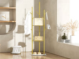 Levede Coat Rack Clothes Stand 8 Hook Organizer Gold DH1050-GD