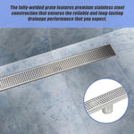 800mm Bathroom Shower Stainless Steel Grate Drain w/Centre outlet Floor Waste V63-832801