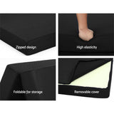 Giselle Bedding Foldable Mattress Folding Foam Bed Mat Double Black FOAM-MFM-CU02-DOU-MES-BK
