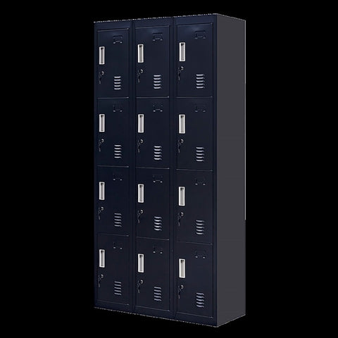 12-Door Locker for Office Gym Shed School Home Storage - Standard Lock with Keys V63-839091