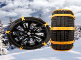 10 pcs Snow Socks 185-225 Mm, Yellow Snow Chains, Adjustable Emergency Traction Cables Anti-Slip V1188-MS-227-1716