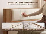 Artiss Queen Bed Frame with 2 Drawers, PU Leather Headboard & Charging Station WBED-F-FLUTED-Q-OAK-AB