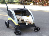 Two Dogs Stroller Divider Pet Travel Stroller Carrier One-key Folding Outdoor V767-P-XL121-D