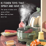 65pcs 93cm Children Kitchen Kitchenware Play Toy Simulation Steam Spray Cooking Set Cookware V255-K889-213