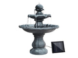 Gardeon Solar Water Feature 3-Tier Fountain with Pump Kit Bird Bath 93CM Black FOUNT-3LVL-BK