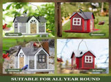 Charming House-Shaped Hanging Bird Feeder - Durable Metal Design for Wild Birds V888-ELOSUNG25684