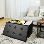 SONGMICS 76cm Folding Storage Ottoman Bench Footrest Black V227-8498402106990