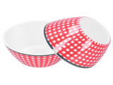 4PCS 6in Salad Bowl Dinner Serving Bowl Sets Kitchen Imitation Porcelain DinnerwareRed Grids V1294-YM0721-3118210043111