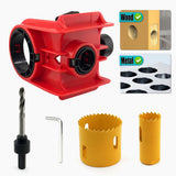 Door Lock Installation Kit with Drilling Template Hole Saw Drill Bit and Hex Wrench for Wooden and V1341-ZY-FDTQPA2Z-RED
