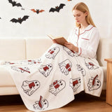 Ghost Reading Blanket New Halloween Ghost Reading a Book Throw Blanket,Cozy Soft Throw for Couch, V1192-AZ-W-31708
