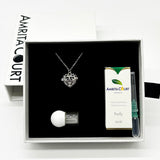 Gift Box - Love Heart White Gold Aroma Necklace Purify Oil Blend V760-GBAJ - 40
