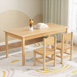 1 Keezi Kids Table and 2 Chairs Set Pinewood FURNI-C-TBCH-PINE