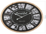 Distressed Photo Gallery Collage Wall Clock 70cm V637-56004CLK