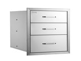 18x23 Outdoor Kitchen Stainless Steel Triple Access BBQ Drawers with Chrome Handle, 18 x23 x 23 V952-18X23YC3CBXGCTG01V0