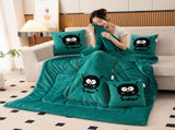 Green Padded and Thickened Elf 2-in-1 Foldable Car Pillow Blanket - Cozy 40x40cm Pillow, Unfolds to V888-ELOSUNG33406