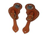 1 Pair Spur Strap Western Retro Horse Spur Strap with Buckle for Horse Training Protective Equipment V1294-YM0521-3111220311611