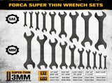 ELEAD 19Pcs 3mm Super Thin Wrench Set SAE Metric Chrome Vanadium Steel Tools V465-70020