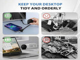 10Pack Retractable 3-in-1 Charging Cable, Fast Charging Travel Cable for iPhone, Samsung & Android, V1107-905-78803-BLK-10PACK