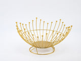 Pedestal Base Gold Modern Metal Wire Fruit Basket Bowl - Countertop Storage for Fruit & Snacks V888-ELOSUNG28027