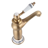Floral Pattern Single Handle Mixer Tap Cold/Hot Water Faucet for Bathroom Basin Sink V1294-YM0727-JY07252-02
