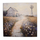 Farm Scene Pressed Metal Textured Wall Art 45cm V637-07006FRM