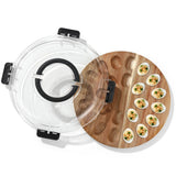 Deviled Egg Container with Lid, Wooden Deviled Egg Tray with 24 Slots, Food Carrier Platter with V1369-AZ3-W-08824