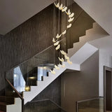 BAMDECOR LT05 19 Nordic Butterfly Luxury Chandeliers Pendant Lights for Villa Stair Home Decoration V255-BAM-LT05-19H-GOLD