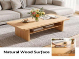 Artiss Coffee Table 110cm Center Table with 2-Tier Open Storage Shelf Wood FUR-S-COF13-WD