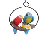 Garden Iron Ring Parrot Pendant Resin Bird Model Crafts Courtyard Balcony Decorations Small Red Blue V1294-YM0512-3111220286711