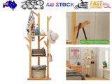Clothes Garment Coat Rack Stand Bamboo Hanger Bag Hat Hook Holder Tree Shelf AU V201-QHGMMOREONE012